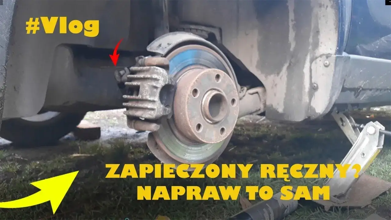 zapieczony mechanizm hamulca ręcznego w zacisku